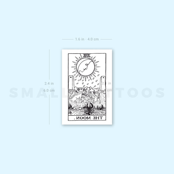 The Moon Tarot Card Temporary Tattoo (Set of 3)