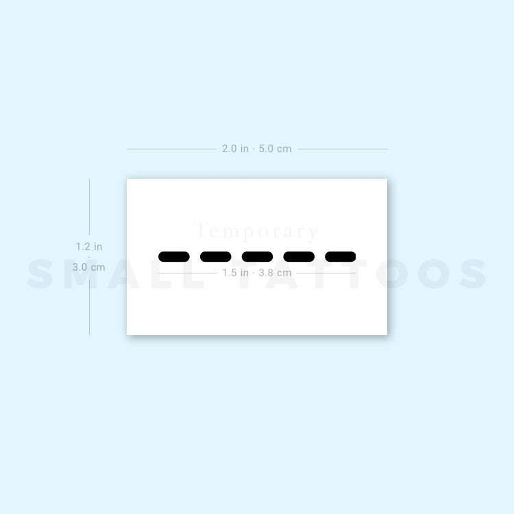 Morse Code 0 Temporary Tattoo (Set of 3)