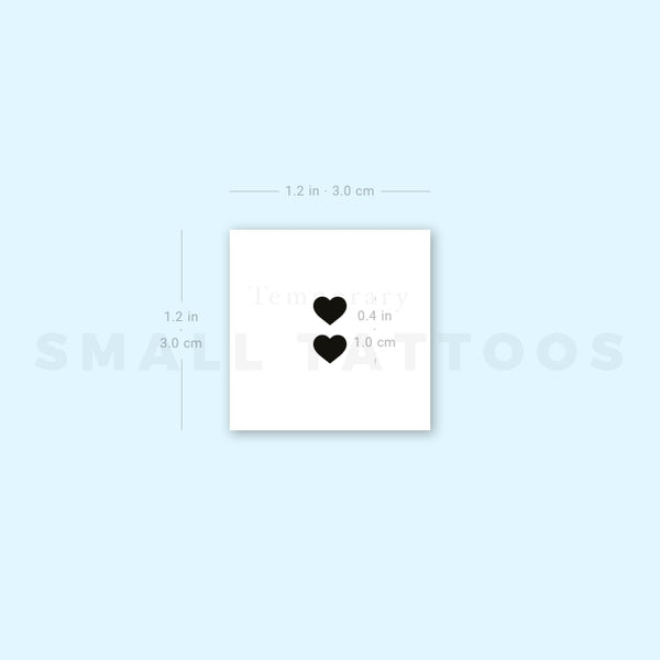 Two Little Black Hearts Temporary Tattoo (Set of 3)