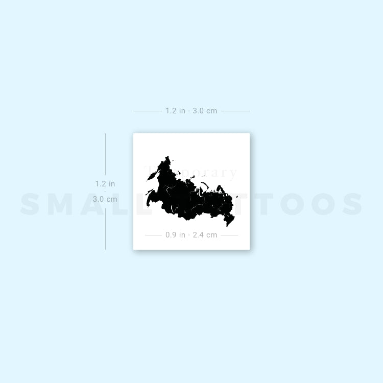 Tatuaje temporal pequeño del mapa de Rusia (juego de 3)