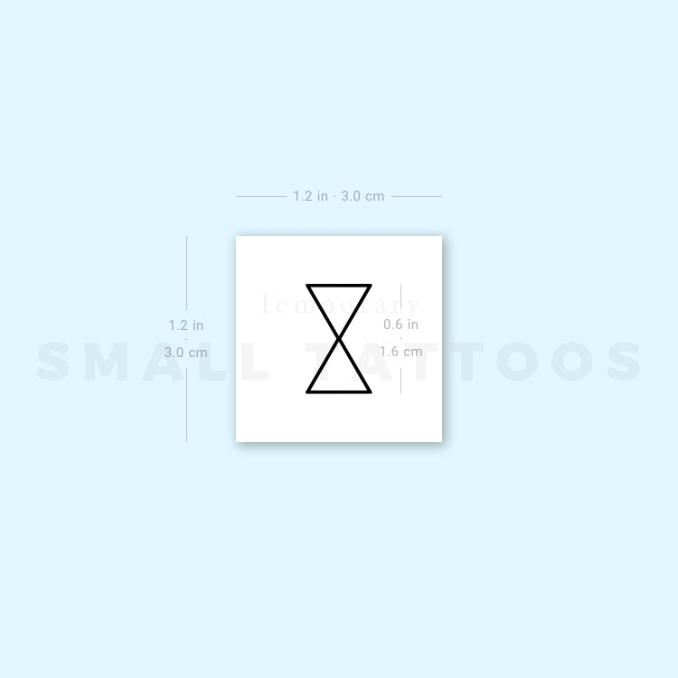 Minimalist Hourglass Temporary Tattoo (Set of 3)