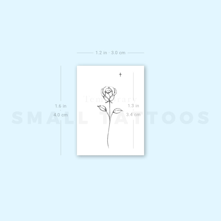 Little Rose By Stefano Mazza Temporary Tattoo (Set of 3)
