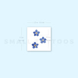 Three Forget-me-not Flowers Temporary Tattoo (Set of 3)