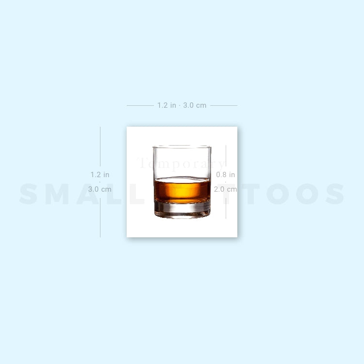 Tatuaje temporal de vaso de whisky (juego de 3)