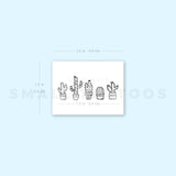 Cactus family Temporary Tattoo (Set of 3)