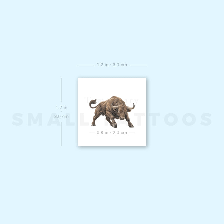 Charging Bull Temporary Tattoo (Set of 3)