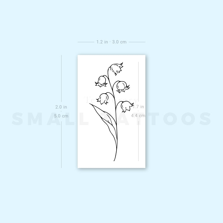 Dainty Lily Of The Valley Temporary Tattoo (Set of 3)