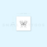 One Line Butterfly Temporary Tattoo (Set of 3)