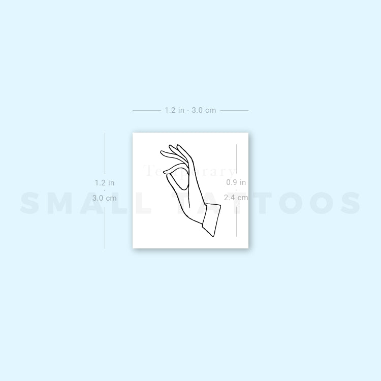 Tatuaje Temporal Vitarka Mudra (Conjunto de 3)