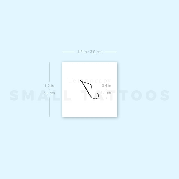 Letter I Script Temporary Tattoo (Set of 3)