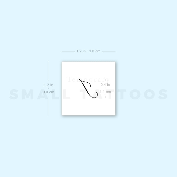 Letter I Script Temporary Tattoo (Set of 3)