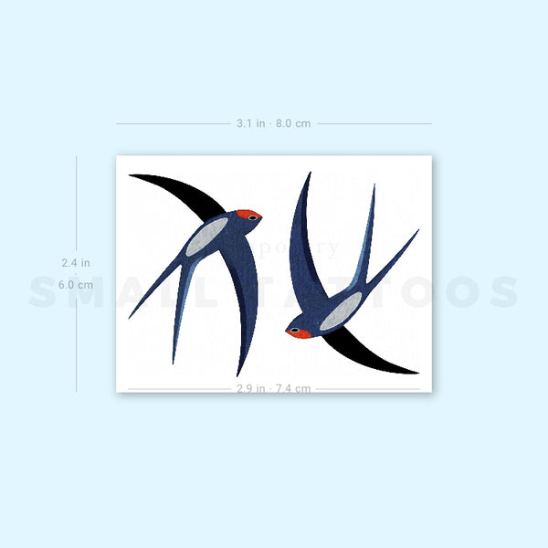 Swallow Dance By Ann Lilya Temporary Tattoo (Set of 3)