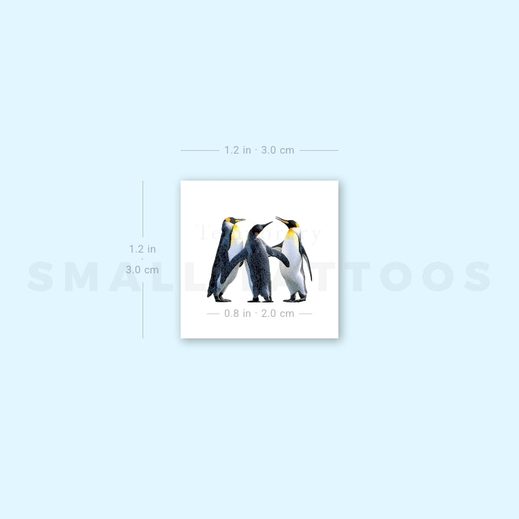 Three Penguins Temporary Tattoo (Set of 3)