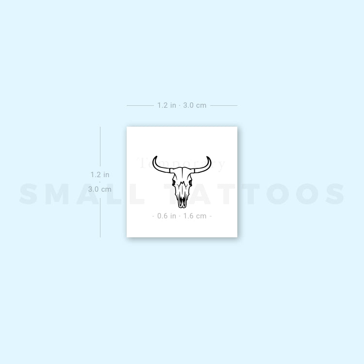 Cow Skull Temporary Tattoo (Set of 3)