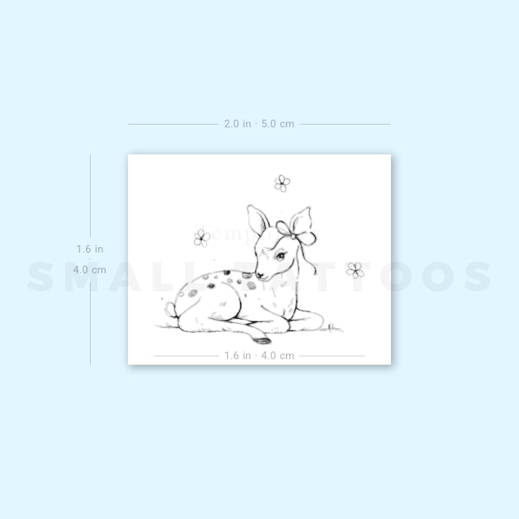 Fawn By Stefano Mazza Temporary Tattoo (Set of 3)