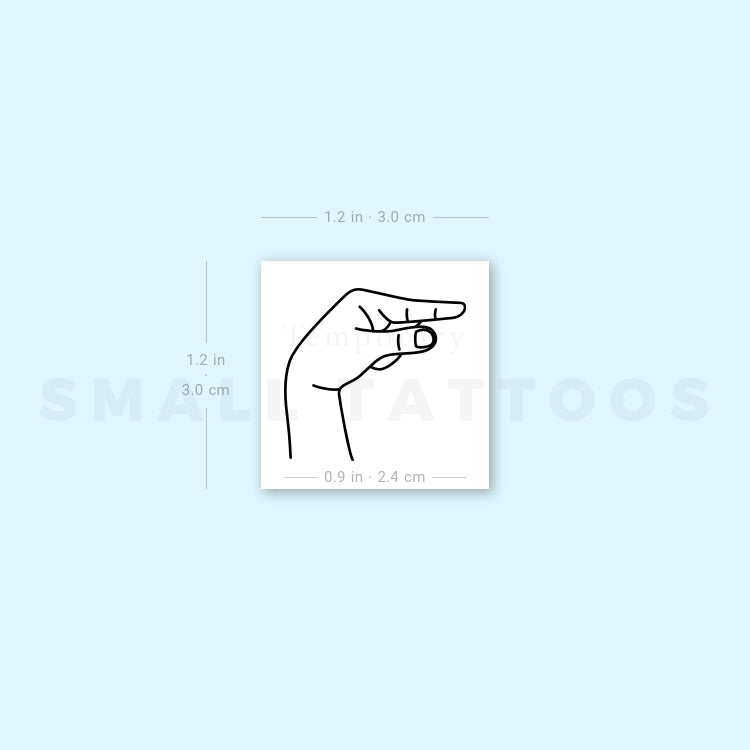 Sign Language G Temporary Tattoo (Set of 3)