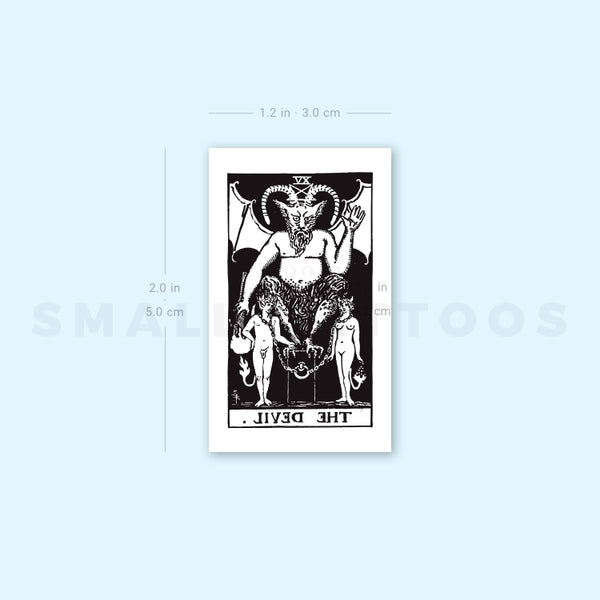 Small The Devil Tarot Card Temporary Tattoo (Set of 3)