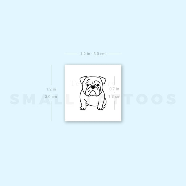Bulldog Temporary Tattoo (Set of 3)