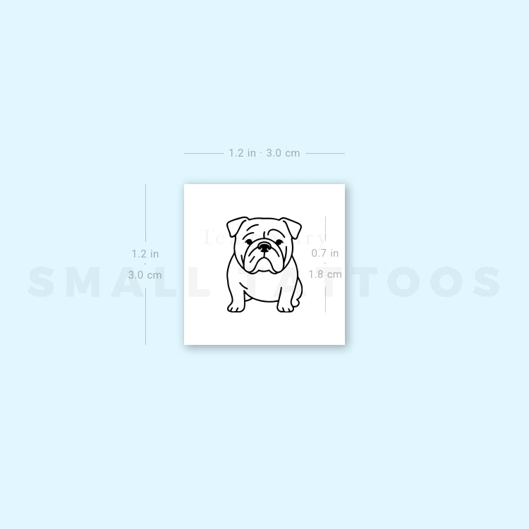Bulldog Temporary Tattoo (Set of 3)