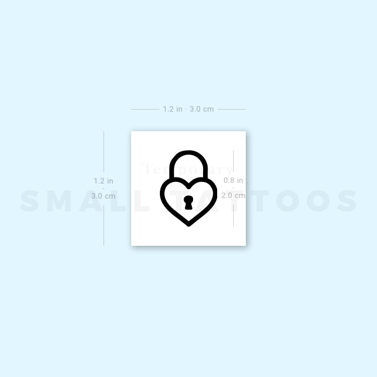 Heart Padlock Temporary Tattoo (Set of 3)