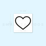 Heart Outline Temporary Tattoo (Set of 3)