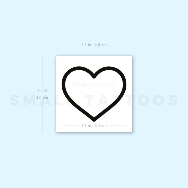 Heart Outline Temporary Tattoo (Set of 3)