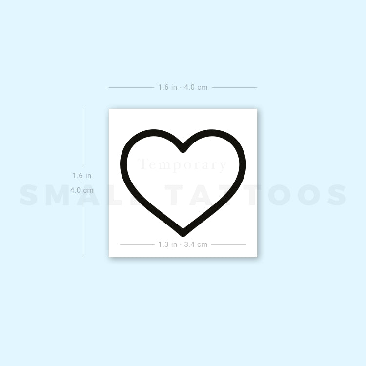 Heart Outline Temporary Tattoo (Set of 3)