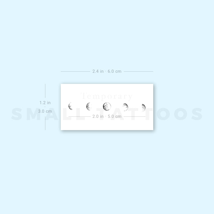 Moon Phases By Stefano Mazza Temporary Tattoo (Set of 3)