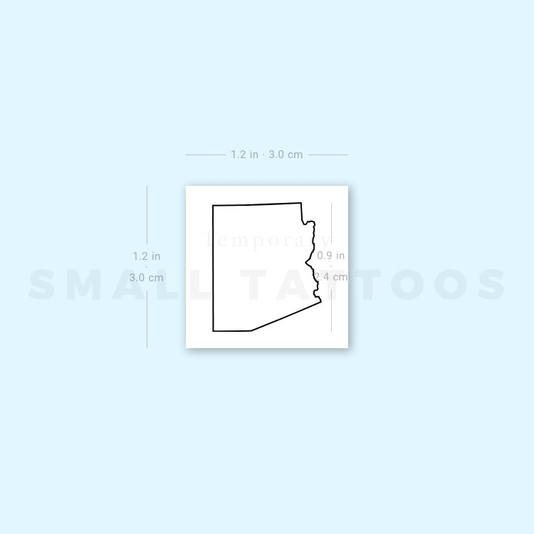 Arizona Map Outline Temporary Tattoo (Set of 3)