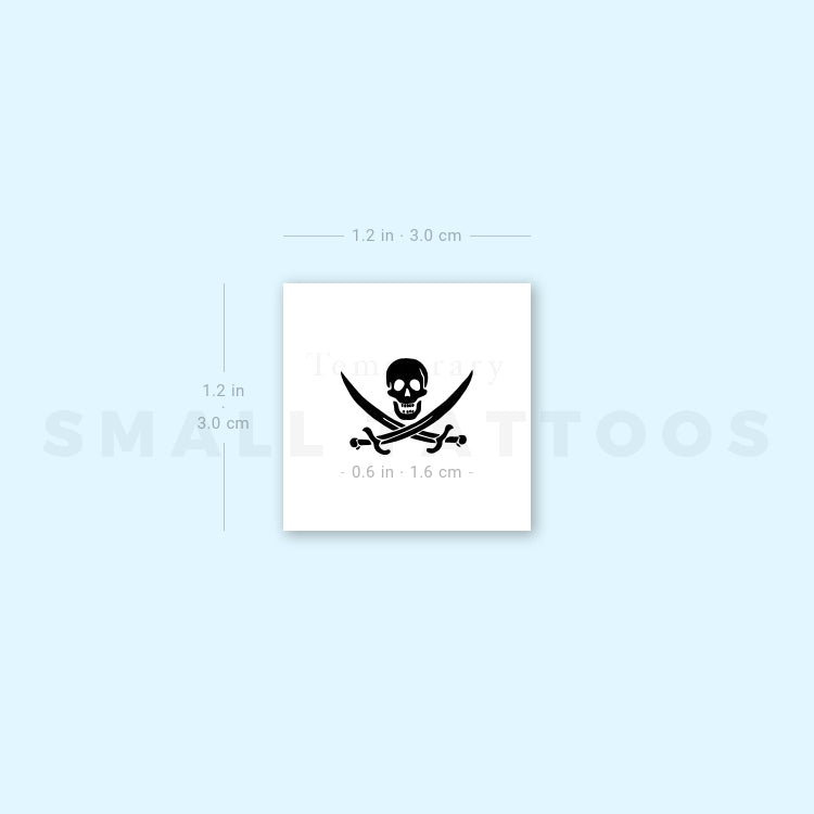 Jolly Roger Temporary Tattoo (Set of 3)