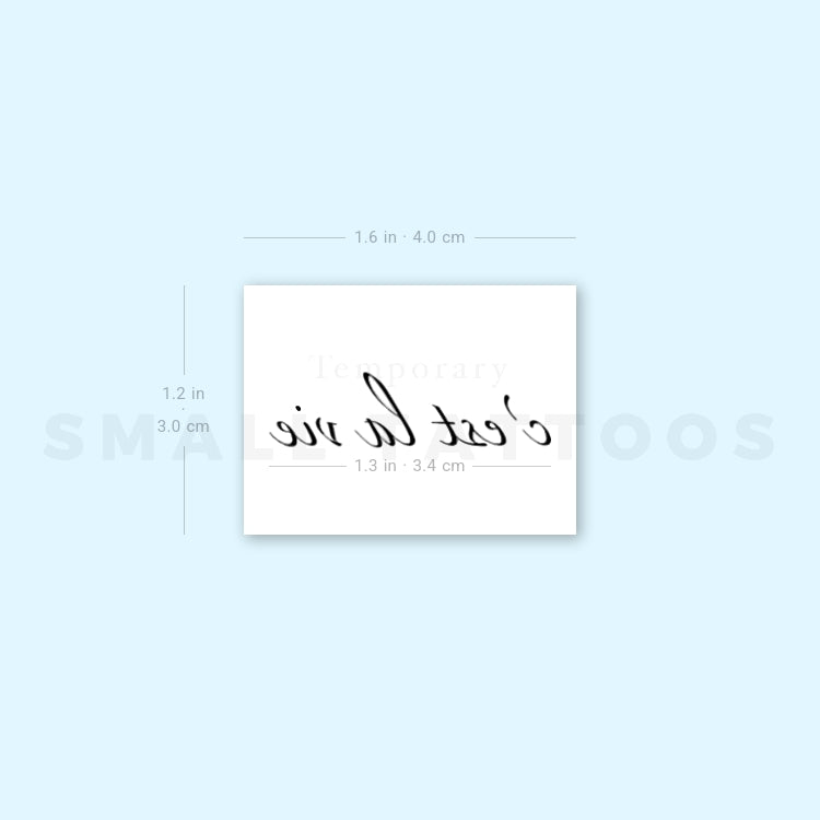C'est La Vie By Stefano Mazza Temporary Tattoo (Set of 3)