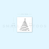 Fine Line Christmas Tree Temporary Tattoo (Set of 3)