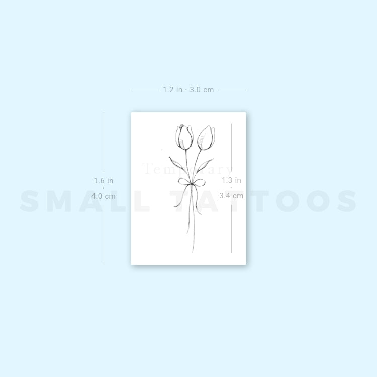 Tulip Couple By Stefano Mazza Temporary Tattoo (Set of 3)