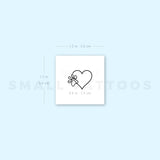 One Line Paw Heart Temporary Tattoo (Set of 3)
