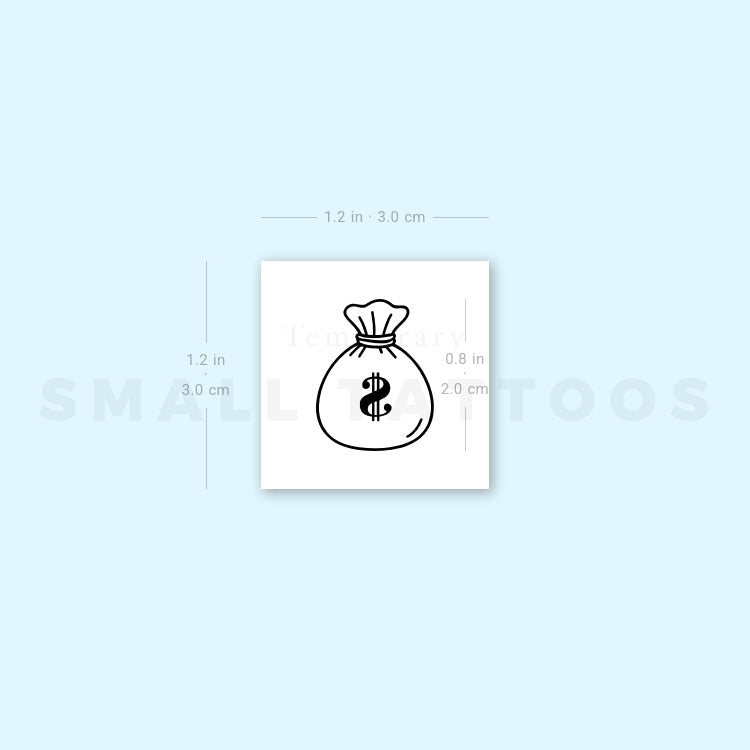 Money Bag Temporary Tattoo (Set of 3)
