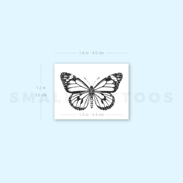 Small Monarch Butterfly Temporary Tattoo (Set of 3)