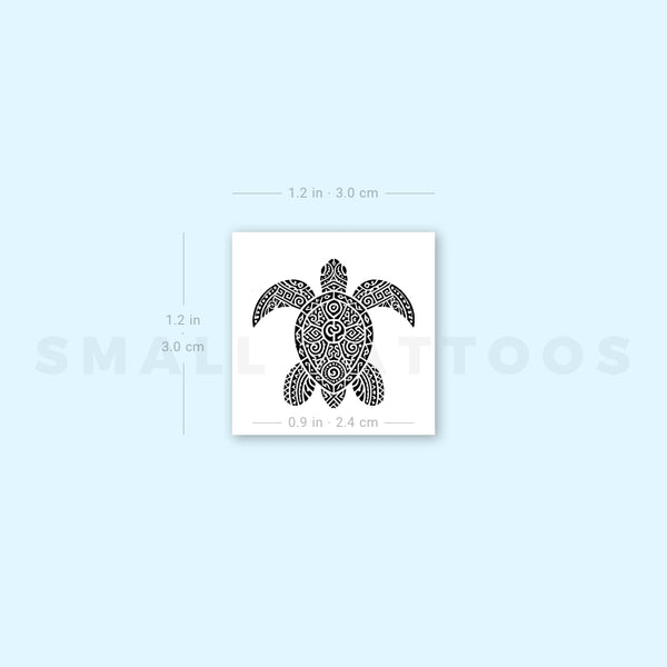 Tribal Sea Turtle Temporary Tattoo (Set of 3)