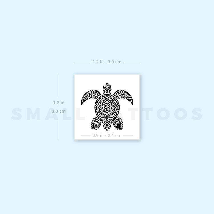 Tribal Sea Turtle Temporary Tattoo (Set of 3)