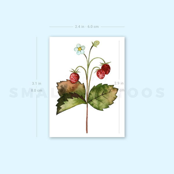 Wild Strawberries By Ann Lilya Temporary Tattoo (Set of 3)