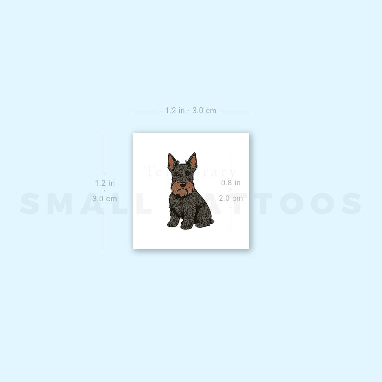 Tatuaje temporal de pequeño terrier escocés (juego de 3)