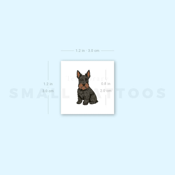 Little Scottish Terrier Temporary Tattoo (Set of 3)