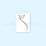 Minimalist Long Tailed Hummingbird Temporary Tattoo (Set of 3)