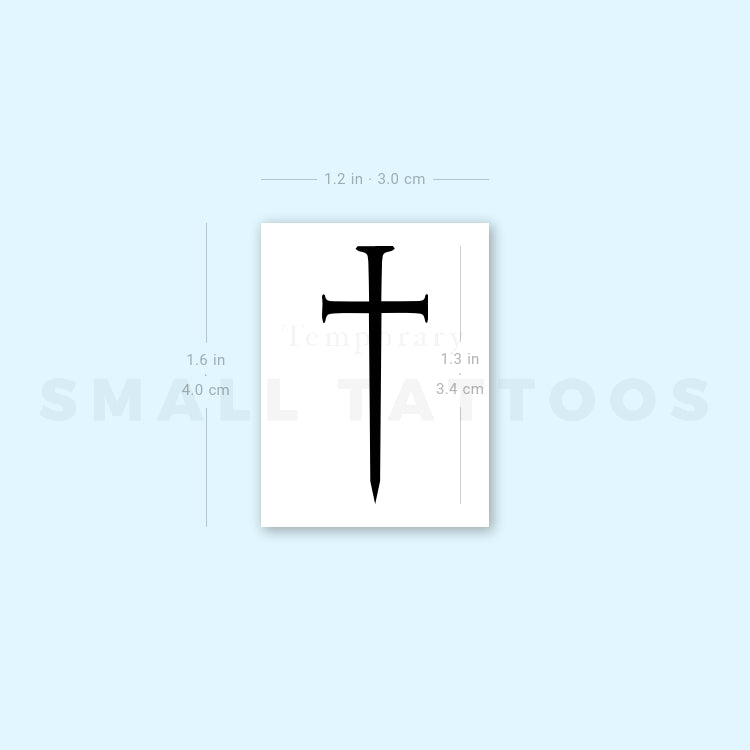 Cross Sword Temporary Tattoo (Set of 3)