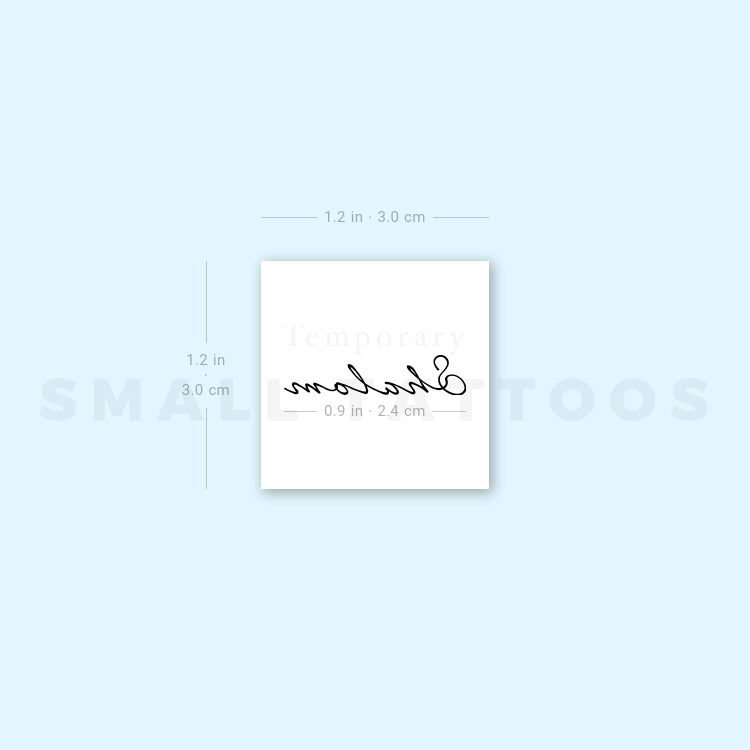 Tatuaje temporal de Shalom escrito a mano (juego de 3)