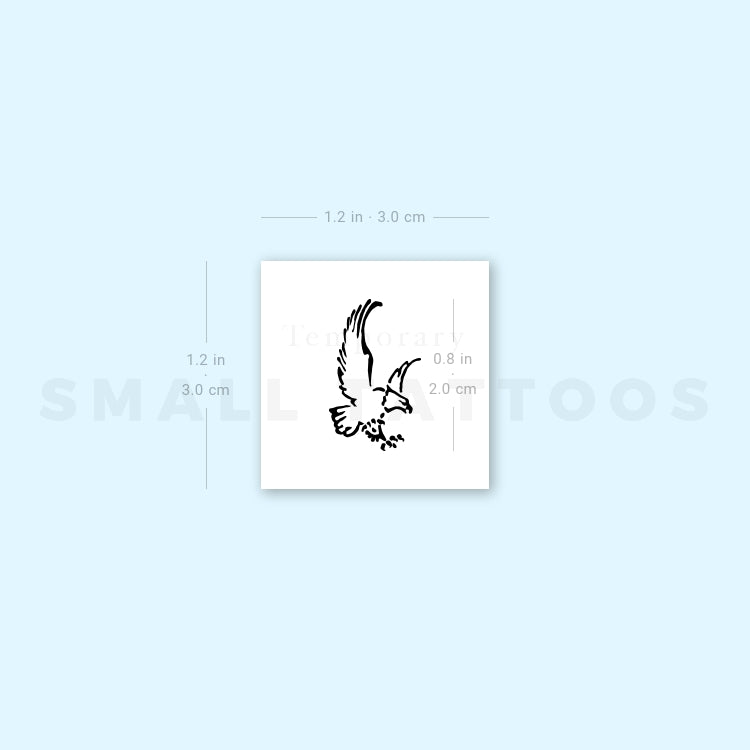Little Bald Eagle Temporary Tattoo (Set of 3)