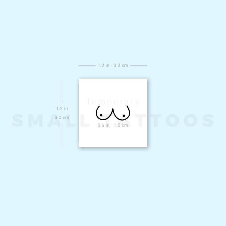 Woman Breasts Temporary Tattoo (Set of 3)