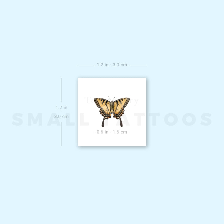 Yellow Butterfly Temporary Tattoo (Set of 3)