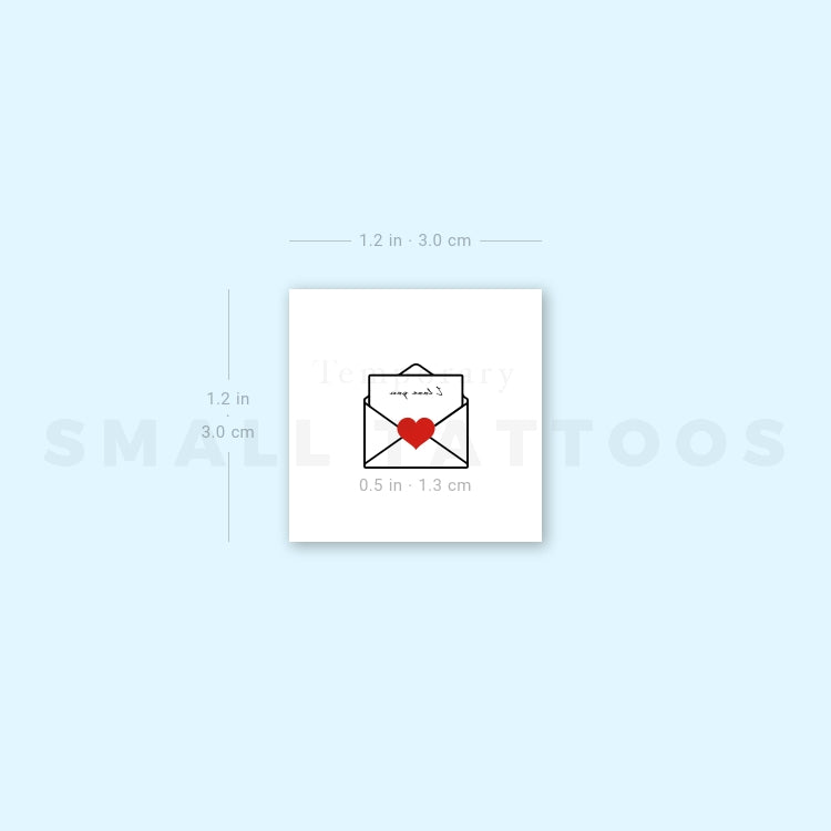 Open Love Letter Temporary Tattoo (Set of 3)