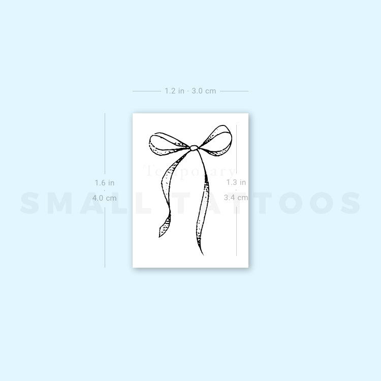 Small Ribbon Bow Temporary Tattoo (Set of 3)