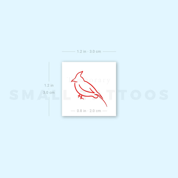 Red Cardinal Temporary Tattoo (Set of 3)